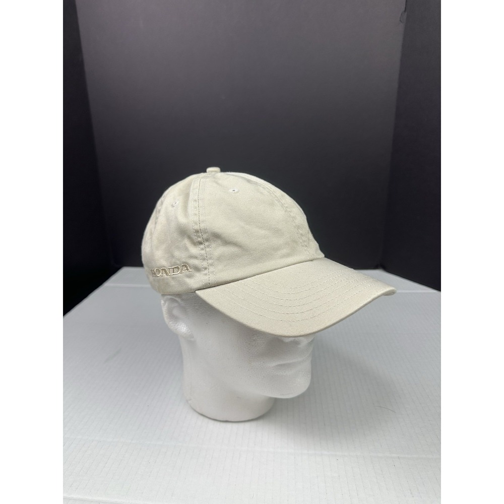 Honda Khaki Strapback Hat Embroidered Logo Dadhat Cotton
